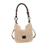 Maxbell Crochet Beach Casual Hollow Classic Shoulder Bag for Daily Everyday Work Black