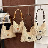 Maxbell Crochet Beach Casual Hollow Classic Shoulder Bag for Daily Everyday Work Black