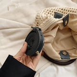 Maxbell Crochet Beach Casual Hollow Classic Shoulder Bag for Daily Everyday Work Black