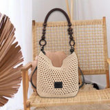 Maxbell Crochet Beach Casual Hollow Classic Shoulder Bag for Daily Everyday Work Black