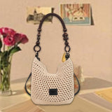 Maxbell Crochet Beach Casual Hollow Classic Shoulder Bag for Daily Everyday Work Black