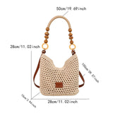 Maxbell Crochet Beach Casual Hollow Classic Shoulder Bag for Daily Everyday Work Brown