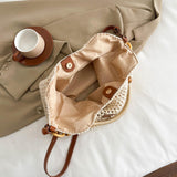 Maxbell Crochet Beach Casual Hollow Classic Shoulder Bag for Daily Everyday Work Brown