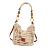 Maxbell Crochet Beach Casual Hollow Classic Shoulder Bag for Daily Everyday Work Brown