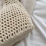 Maxbell Crochet Beach Casual Hollow Classic Shoulder Bag for Daily Everyday Work Brown