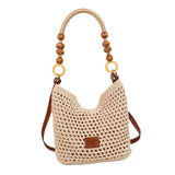 Maxbell Crochet Beach Casual Hollow Classic Shoulder Bag for Daily Everyday Work Brown