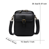 Maxbell Shoulder Bag Double Zipper Unisex Versatile Crossbody Bag for Women Men Work black