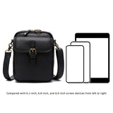 Maxbell Shoulder Bag Double Zipper Unisex Versatile Crossbody Bag for Women Men Work black