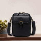 Maxbell Shoulder Bag Double Zipper Unisex Versatile Crossbody Bag for Women Men Work black
