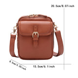 Maxbell Shoulder Bag Double Zipper Unisex Versatile Crossbody Bag for Women Men Work brown