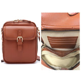 Maxbell Shoulder Bag Double Zipper Unisex Versatile Crossbody Bag for Women Men Work brown