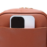 Maxbell Shoulder Bag Double Zipper Unisex Versatile Crossbody Bag for Women Men Work brown