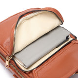 Maxbell Shoulder Bag Double Zipper Unisex Versatile Crossbody Bag for Women Men Work brown