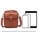 Maxbell Shoulder Bag Double Zipper Unisex Versatile Crossbody Bag for Women Men Work brown