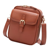 Maxbell Shoulder Bag Double Zipper Unisex Versatile Crossbody Bag for Women Men Work brown