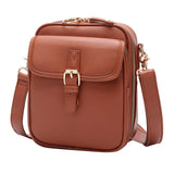 Maxbell Shoulder Bag Double Zipper Unisex Versatile Crossbody Bag for Women Men Work brown