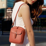 Maxbell Shoulder Bag Double Zipper Unisex Versatile Crossbody Bag for Women Men Work brown