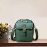 Maxbell Shoulder Bag Double Zipper Unisex Versatile Crossbody Bag for Women Men Work green