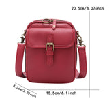 Maxbell Shoulder Bag Double Zipper Unisex Versatile Crossbody Bag for Women Men Work red