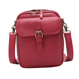 Maxbell Shoulder Bag Double Zipper Unisex Versatile Crossbody Bag for Women Men Work red