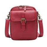 Maxbell Shoulder Bag Double Zipper Unisex Versatile Crossbody Bag for Women Men Work red
