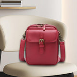 Maxbell Shoulder Bag Double Zipper Unisex Versatile Crossbody Bag for Women Men Work red
