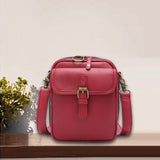 Maxbell Shoulder Bag Double Zipper Unisex Versatile Crossbody Bag for Women Men Work red