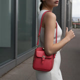 Maxbell Shoulder Bag Double Zipper Unisex Versatile Crossbody Bag for Women Men Work red