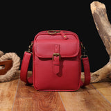 Maxbell Shoulder Bag Double Zipper Unisex Versatile Crossbody Bag for Women Men Work red