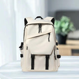 Maxbell Student Backpack Middle School Chic College Rucksack for School Daily Travel White