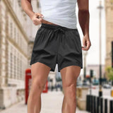 Maxbell Active Shorts Casual Beachwear Loose Fit Drawstring for Training Jogging Gym black XL