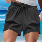Maxbell Active Shorts Casual Beachwear Loose Fit Drawstring for Training Jogging Gym black XL