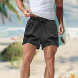 Maxbell Active Shorts Casual Beachwear Loose Fit Drawstring for Training Jogging Gym black XL