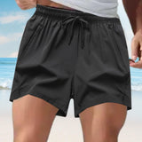 Maxbell Active Shorts Casual Beachwear Loose Fit Drawstring for Training Jogging Gym black XL