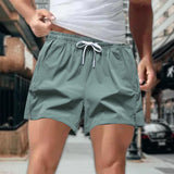 Maxbell Active Shorts Casual Beachwear Loose Fit Drawstring for Training Jogging Gym green L