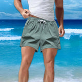 Maxbell Active Shorts Casual Beachwear Loose Fit Drawstring for Training Jogging Gym green 2XL