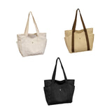 Maxbell Women Shoulder Bag Fashion Female Canvas Tote Bag for Vacation Party Outdoor beige white