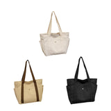 Maxbell Women Shoulder Bag Fashion Female Canvas Tote Bag for Vacation Party Outdoor beige white