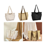 Maxbell Women Shoulder Bag Fashion Female Canvas Tote Bag for Vacation Party Outdoor beige white
