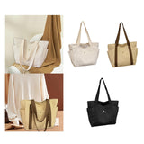 Maxbell Women Shoulder Bag Fashion Female Canvas Tote Bag for Vacation Party Outdoor beige white