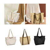 Maxbell Women Shoulder Bag Fashion Female Canvas Tote Bag for Vacation Party Outdoor beige white