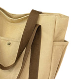 Maxbell Women Shoulder Bag Fashion Female Canvas Tote Bag for Vacation Party Outdoor Khaki