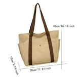 Maxbell Women Shoulder Bag Fashion Female Canvas Tote Bag for Vacation Party Outdoor Khaki