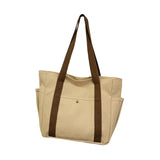 Maxbell Women Shoulder Bag Fashion Female Canvas Tote Bag for Vacation Party Outdoor Khaki