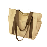 Maxbell Women Shoulder Bag Fashion Female Canvas Tote Bag for Vacation Party Outdoor Khaki