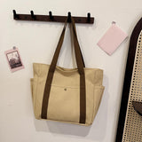 Maxbell Women Shoulder Bag Fashion Female Canvas Tote Bag for Vacation Party Outdoor Khaki