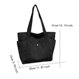 Maxbell Women Shoulder Bag Fashion Female Canvas Tote Bag for Vacation Party Outdoor Black