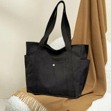Maxbell Women Shoulder Bag Fashion Female Canvas Tote Bag for Vacation Party Outdoor Black