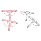 Maxbell 2x Thigh Garter Punk Elastic Garter Belt for Club Festival Outfits Halloween Pink