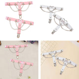 Maxbell 2x Thigh Garter Punk Elastic Garter Belt for Club Festival Outfits Halloween Pink